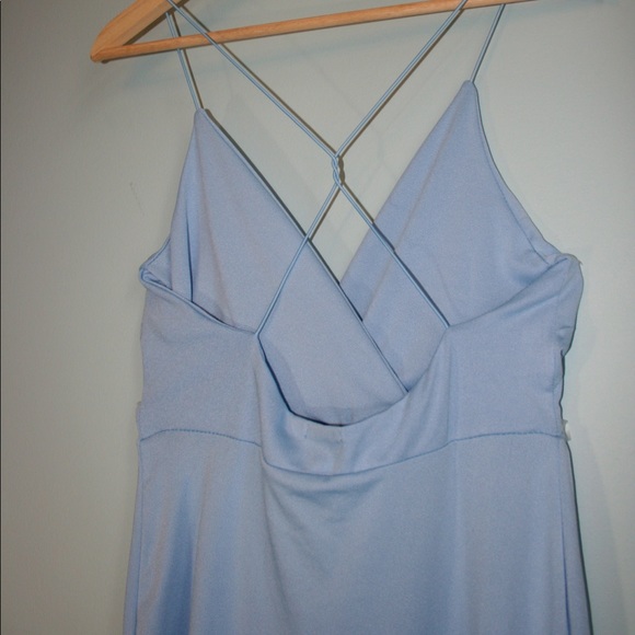 Baby Blue Mid-Length Wrap Dress - Picture 4 of 4